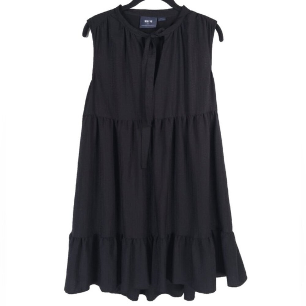 Maeve Anthropologie Tie V Neck Tiered Ruffle Hem SEXY Mini Dress‎ SMALL P